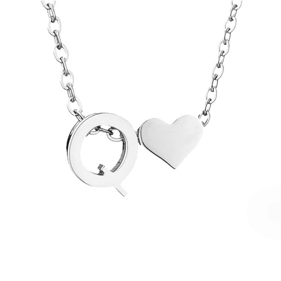 Forever Love and Letter Silver-Tone Necklace
