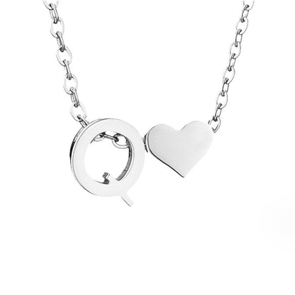 Forever Love and Letter Silver-Tone Necklace