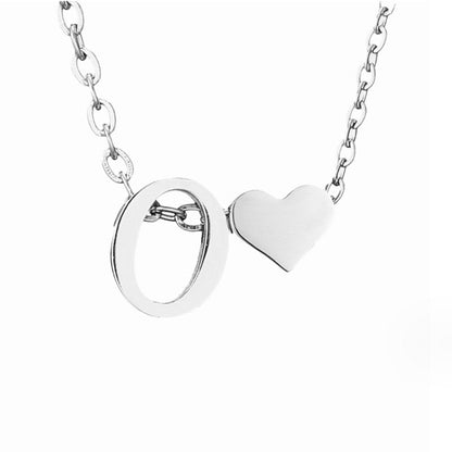 Forever Love and Letter Silver-Tone Necklace