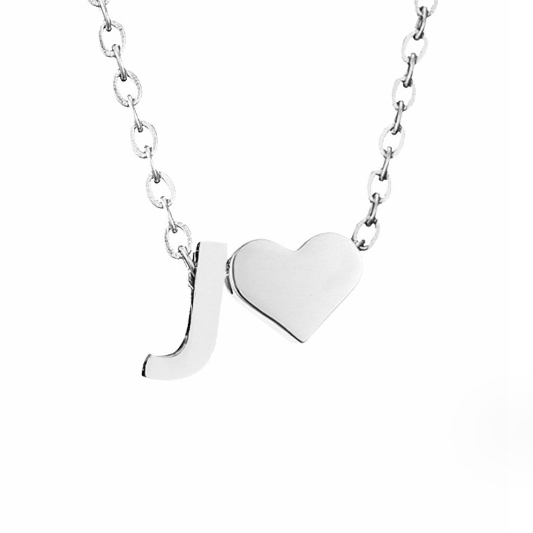 Forever Love and Letter Silver-Tone Necklace