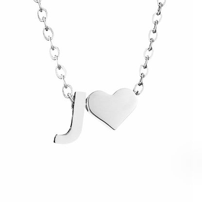 Forever Love and Letter Silver-Tone Necklace
