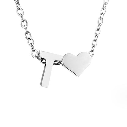 Forever Love and Letter Silver-Tone Necklace