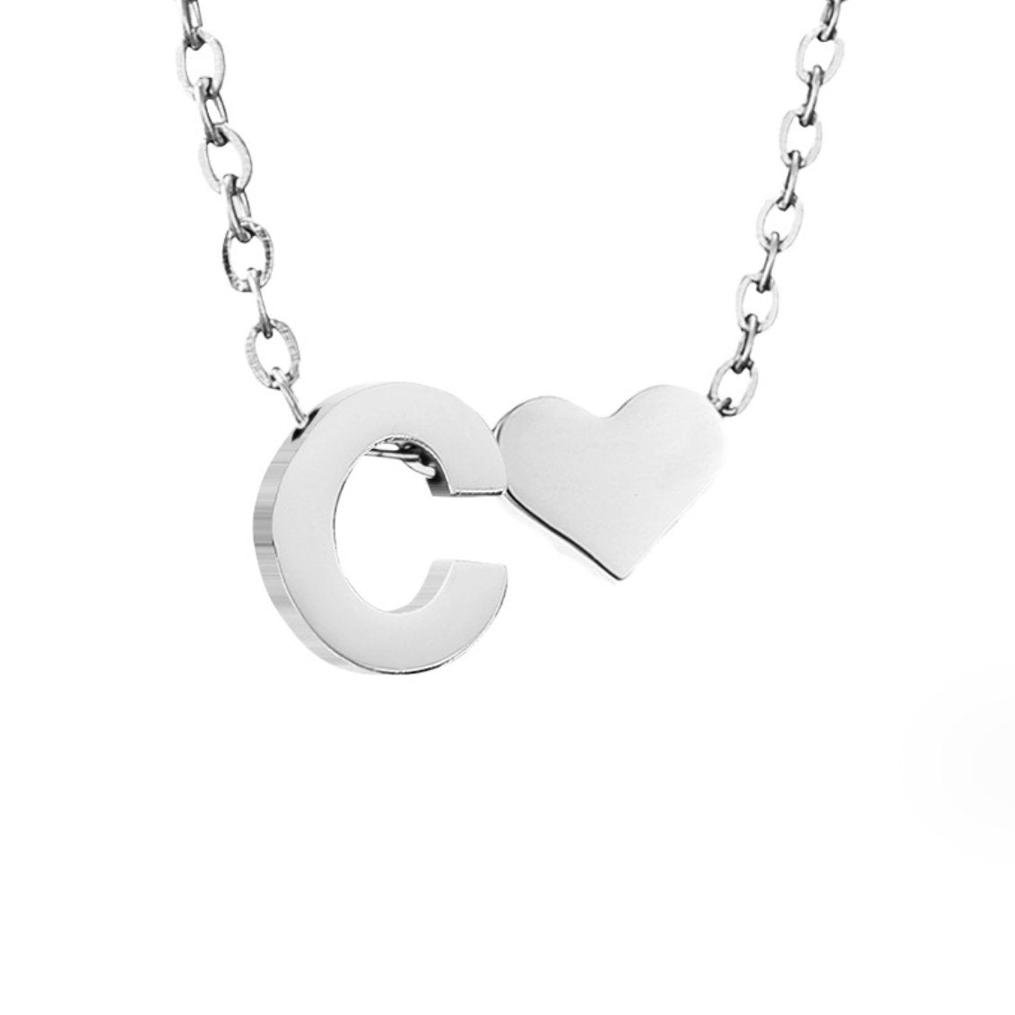 Forever Love and Letter Silver-Tone Necklace