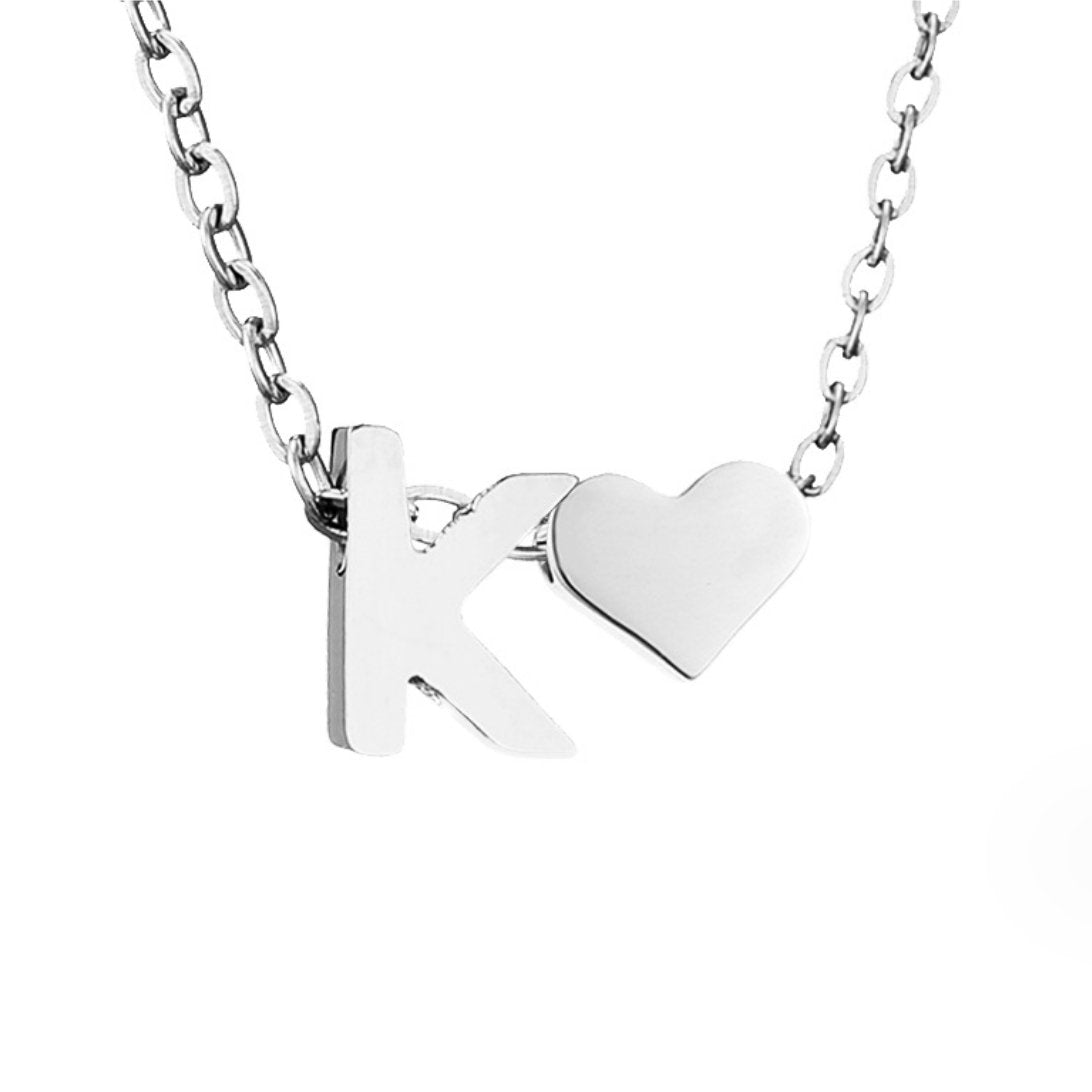 Forever Love and Letter Silver-Tone Necklace