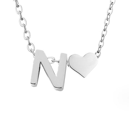 Forever Love and Letter Silver-Tone Necklace
