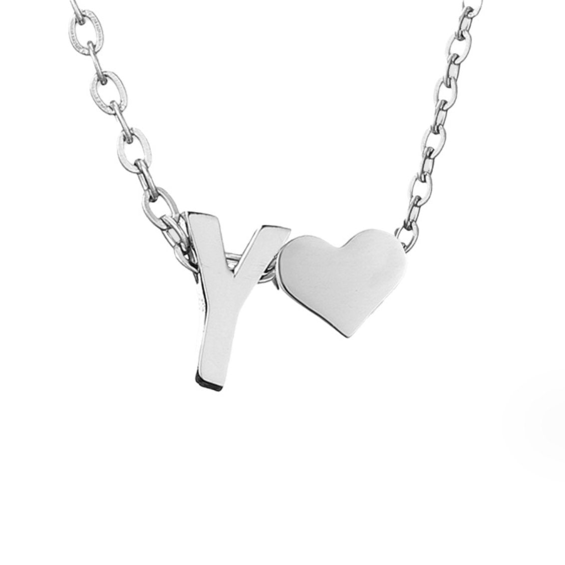 Forever Love and Letter Silver-Tone Necklace