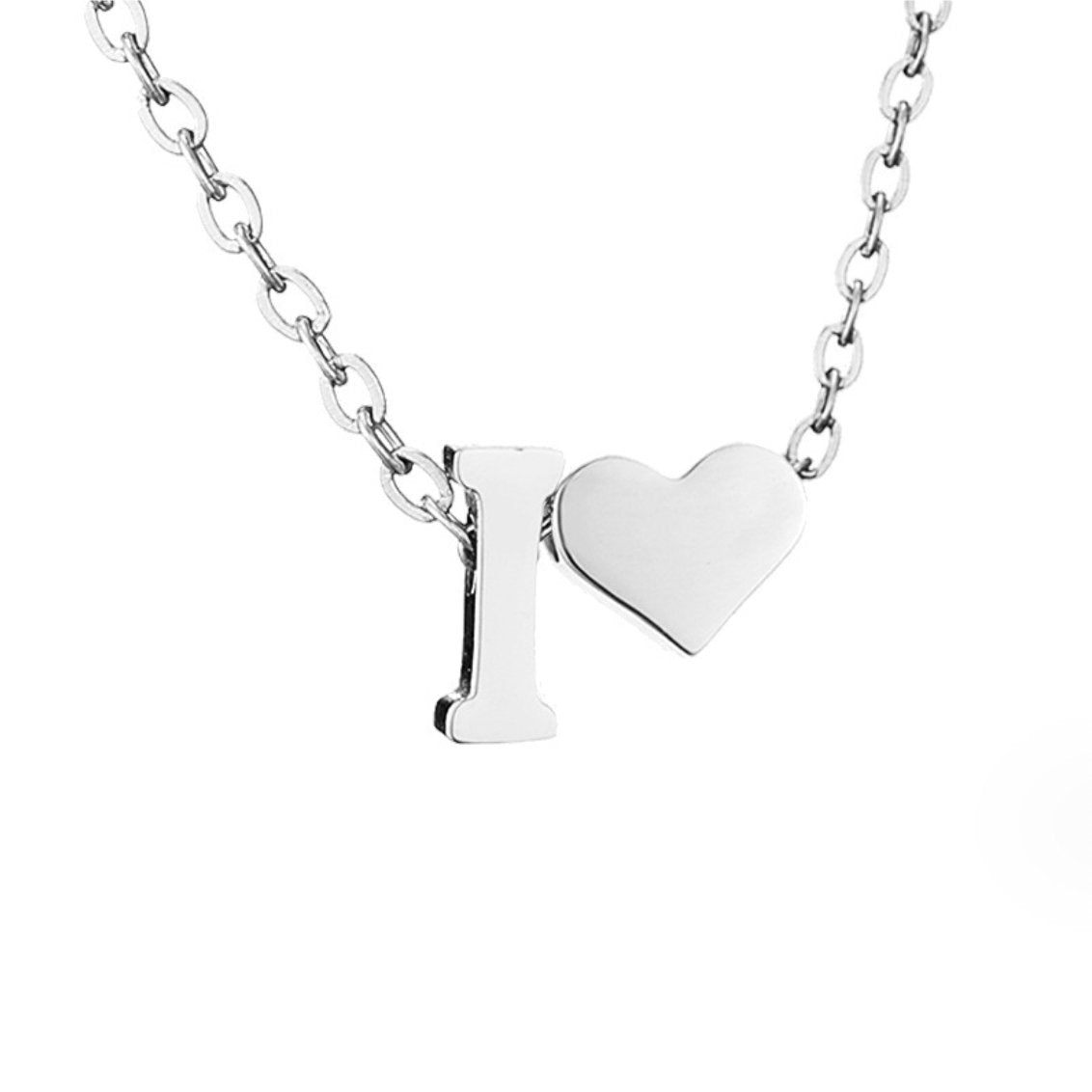 Forever Love and Letter Silver-Tone Necklace