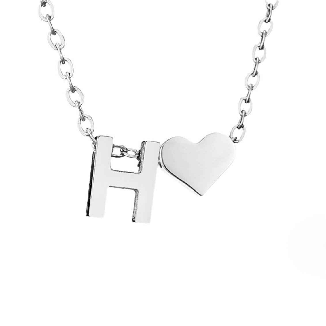 Forever Love and Letter Silver-Tone Necklace