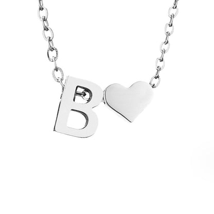 Forever Love and Letter Silver-Tone Necklace
