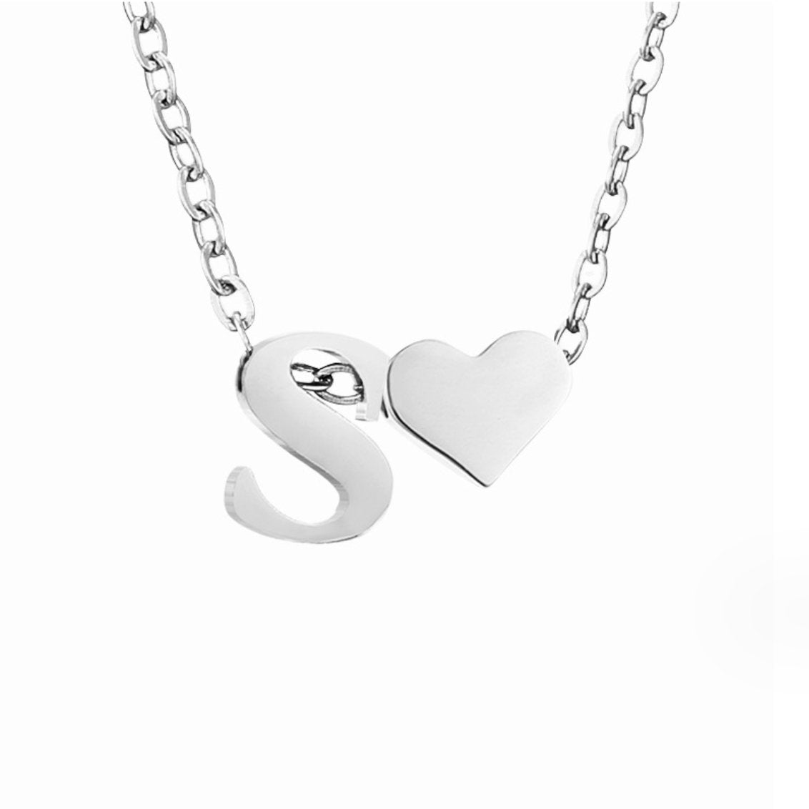 Forever Love and Letter Silver-Tone Necklace