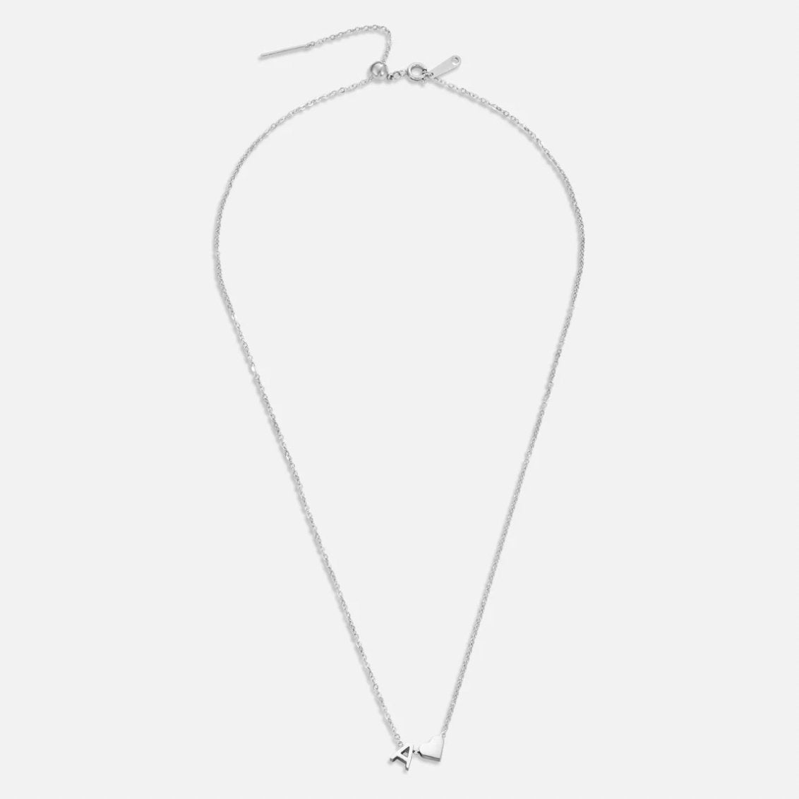 Forever Love and Letter Silver-Tone Necklace