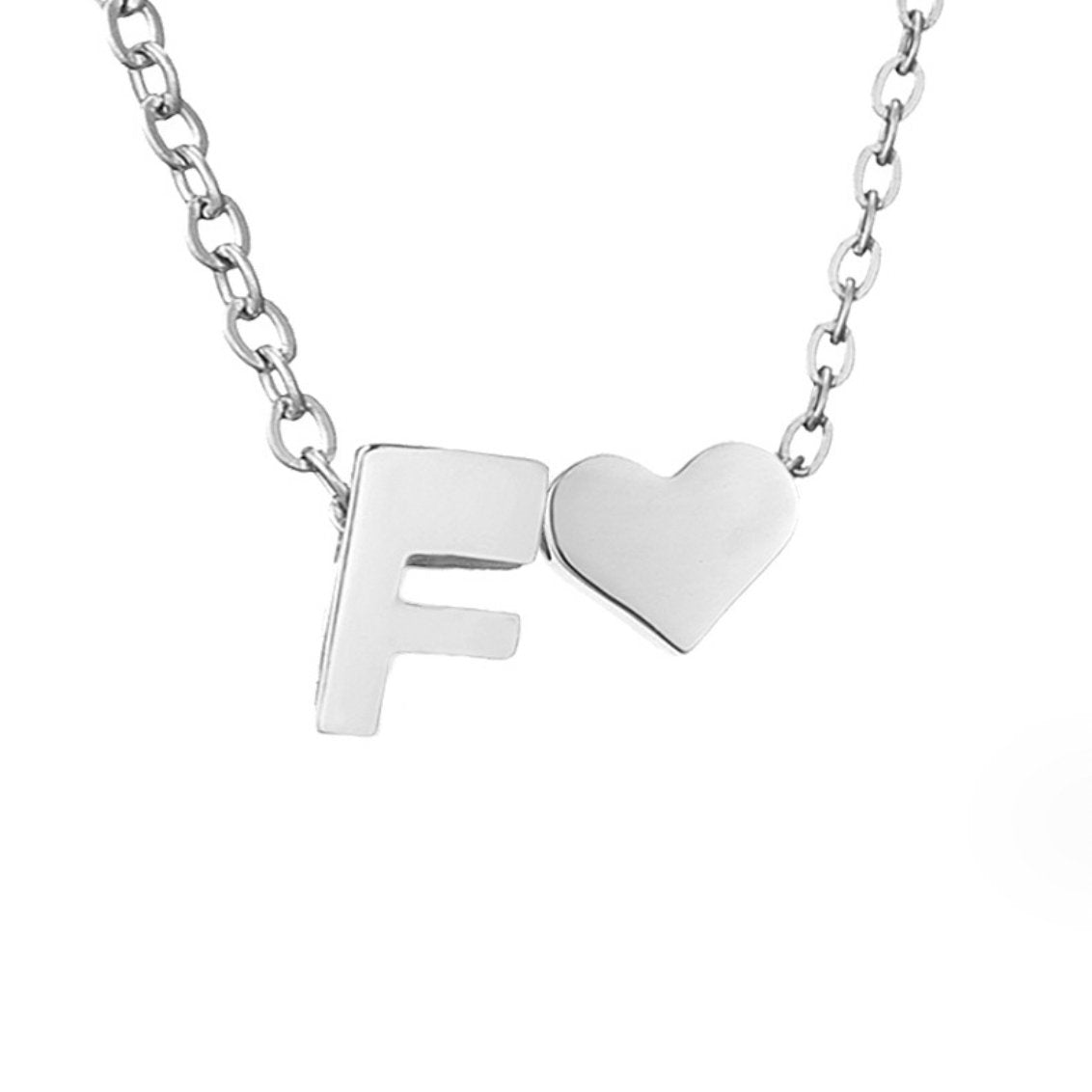 Forever Love and Letter Silver-Tone Necklace