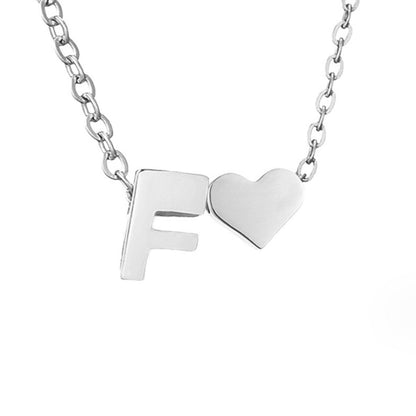 Forever Love and Letter Silver-Tone Necklace