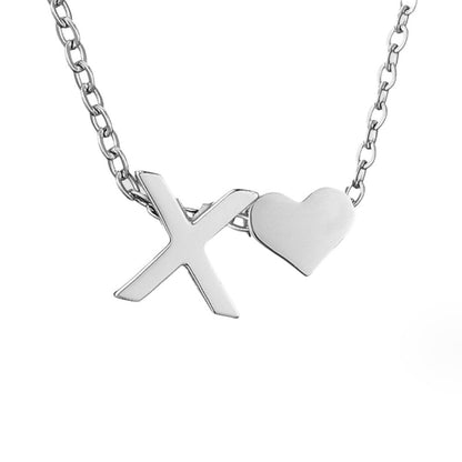 Forever Love and Letter Silver-Tone Necklace