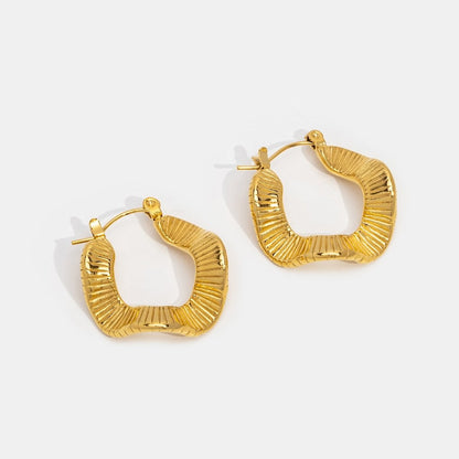 Gold-Tone Wave Hoops