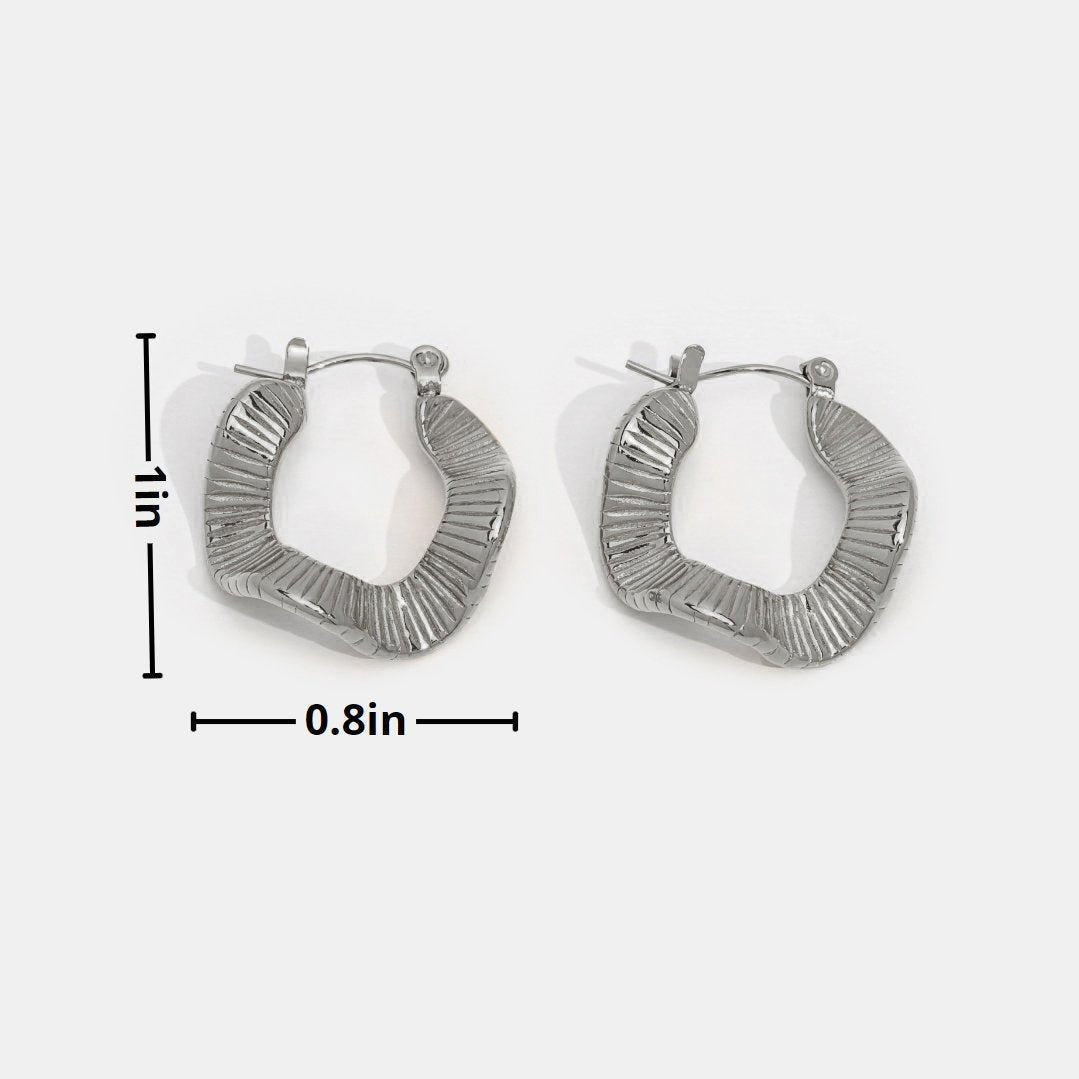 Silver-Tone Wave Hoops