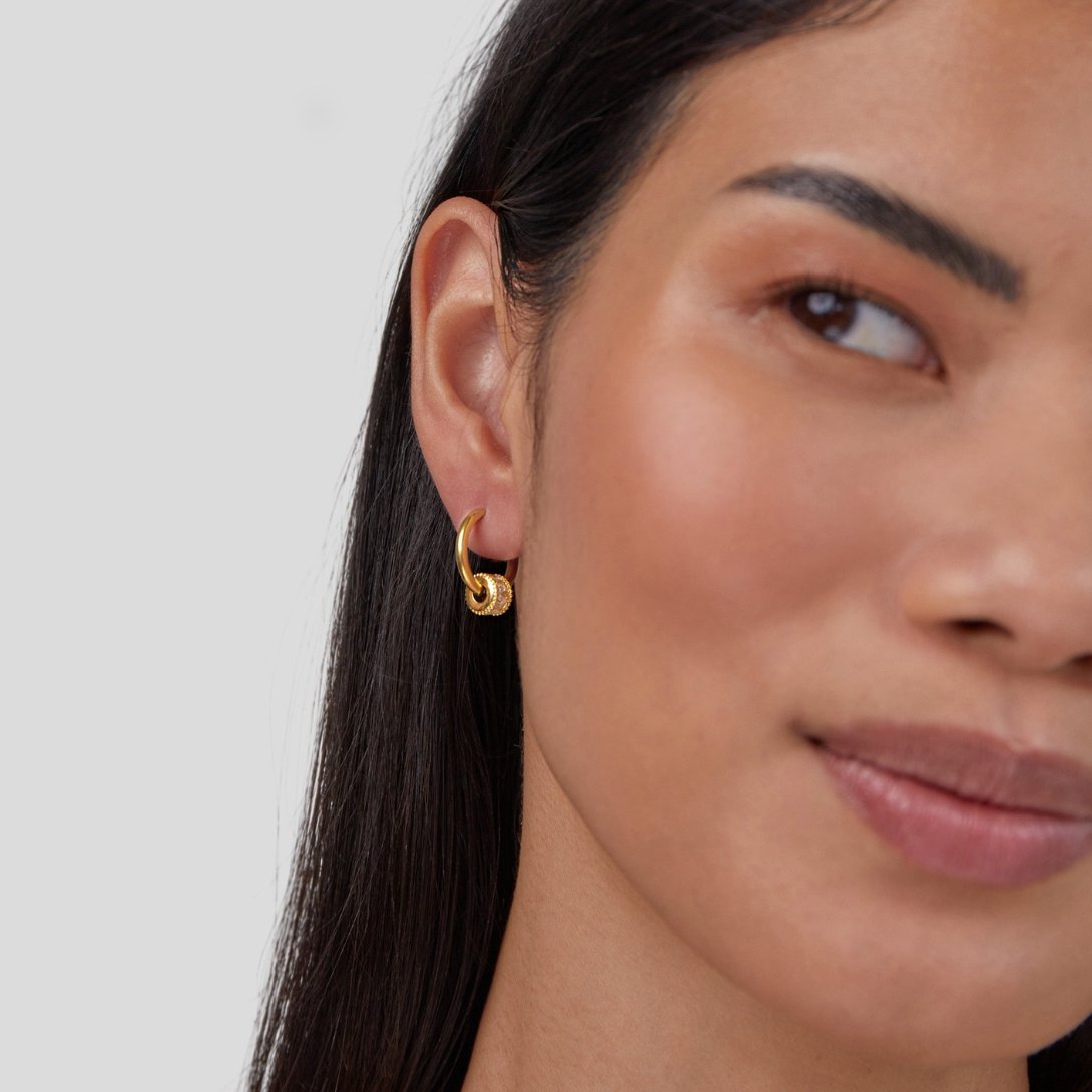 Gigi Gold-Tone Crystal Hoop Earrings
