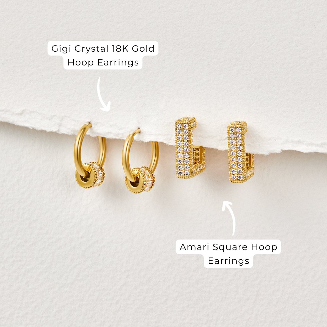 Gigi Gold-Tone Crystal Hoop Earrings