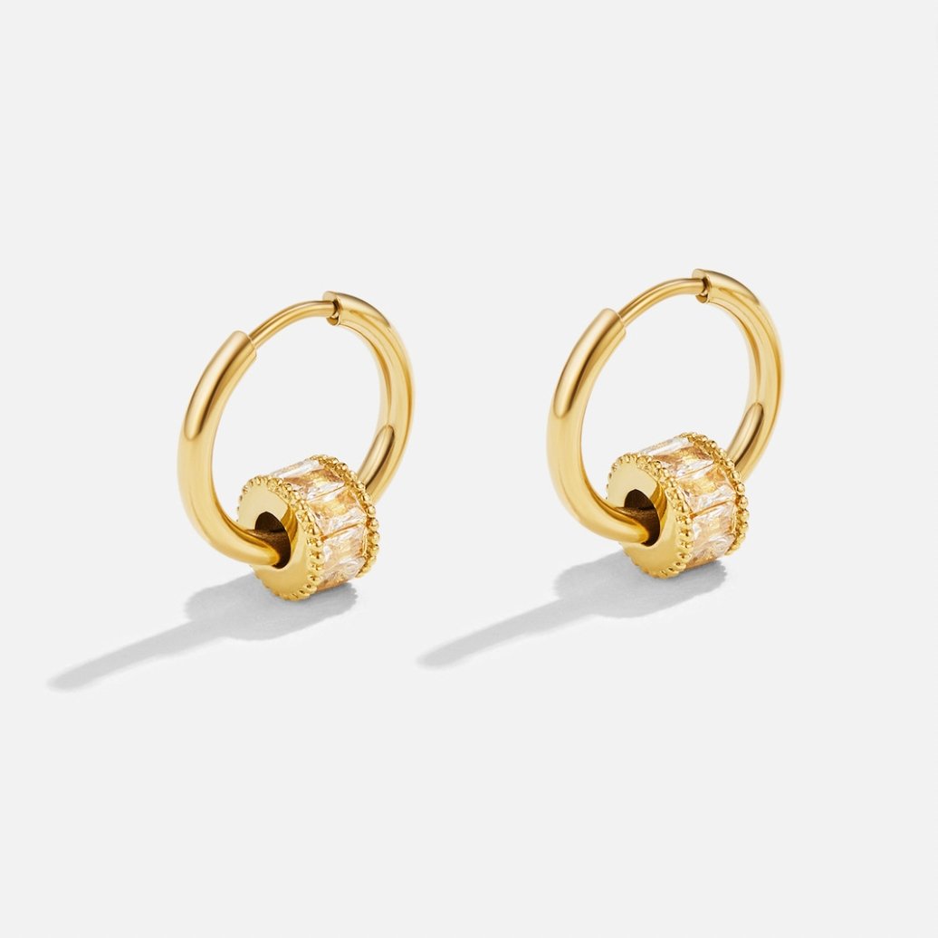 Gigi Gold-Tone Crystal Hoop Earrings
