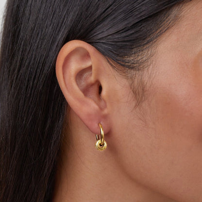 Gigi Gold-Tone Crystal Hoop Earrings