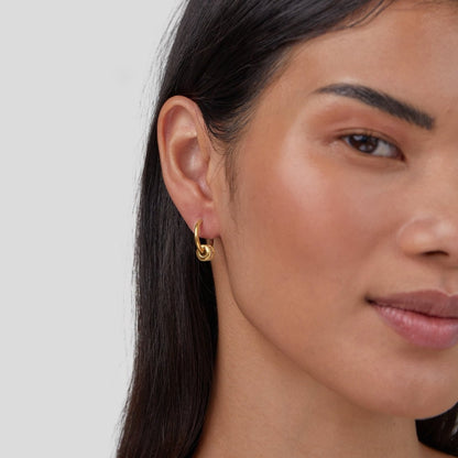 Gigi Gold-Tone Crystal Hoop Earrings
