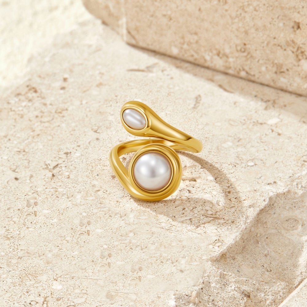 Amara Gold-Tone Pearl Wrap Ring