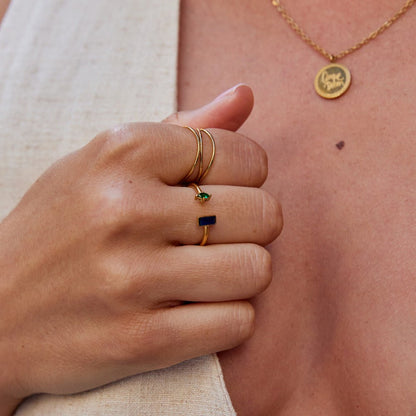 Amore Gold-Tone Crystal Ring