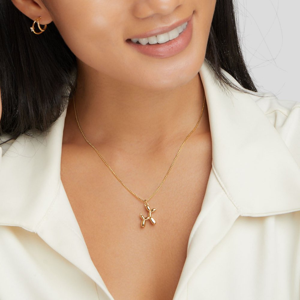 Gold-Tone Balloon Charm Necklace