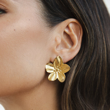 Gold-Tone Blossom Earrings