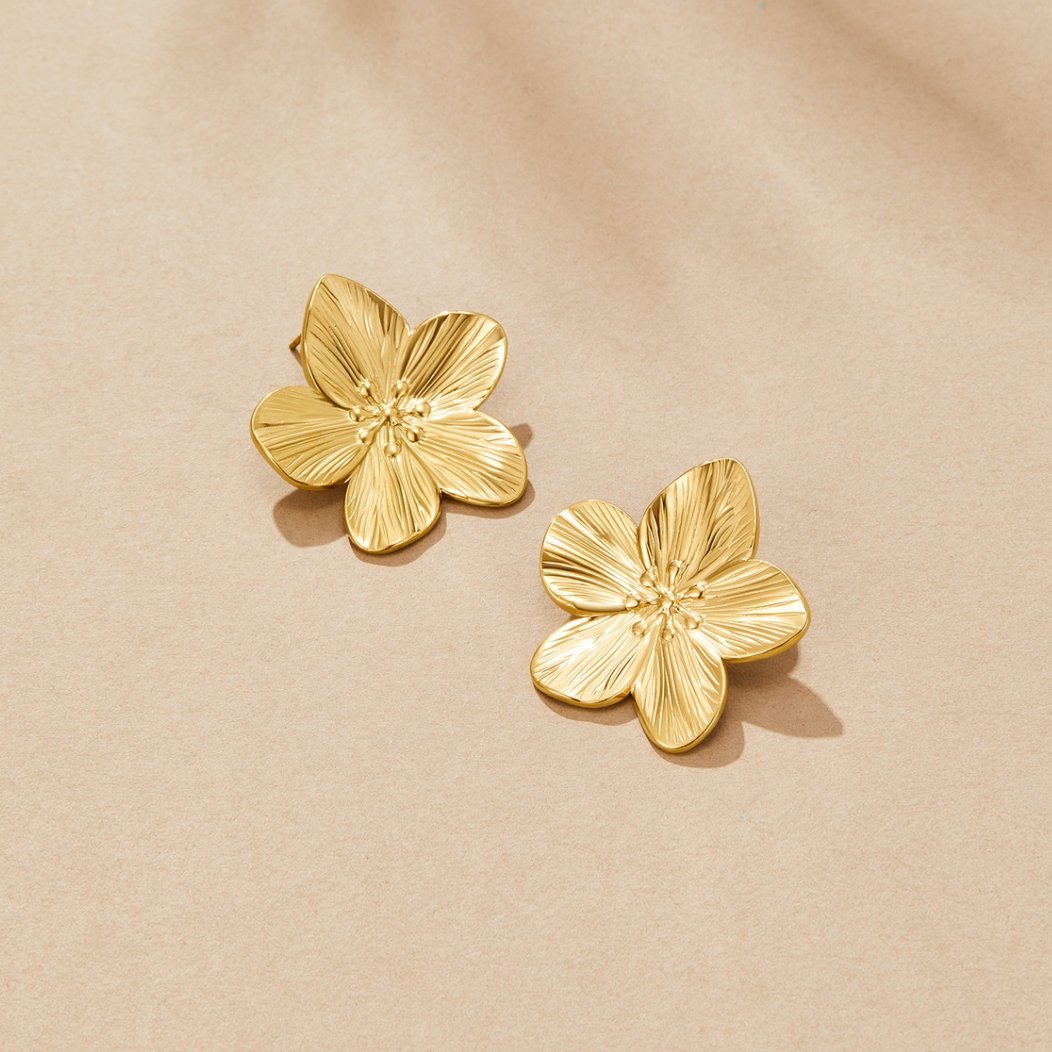 Gold-Tone Blossom Earrings