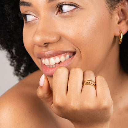 Gold-Tone Layered Chain Ring