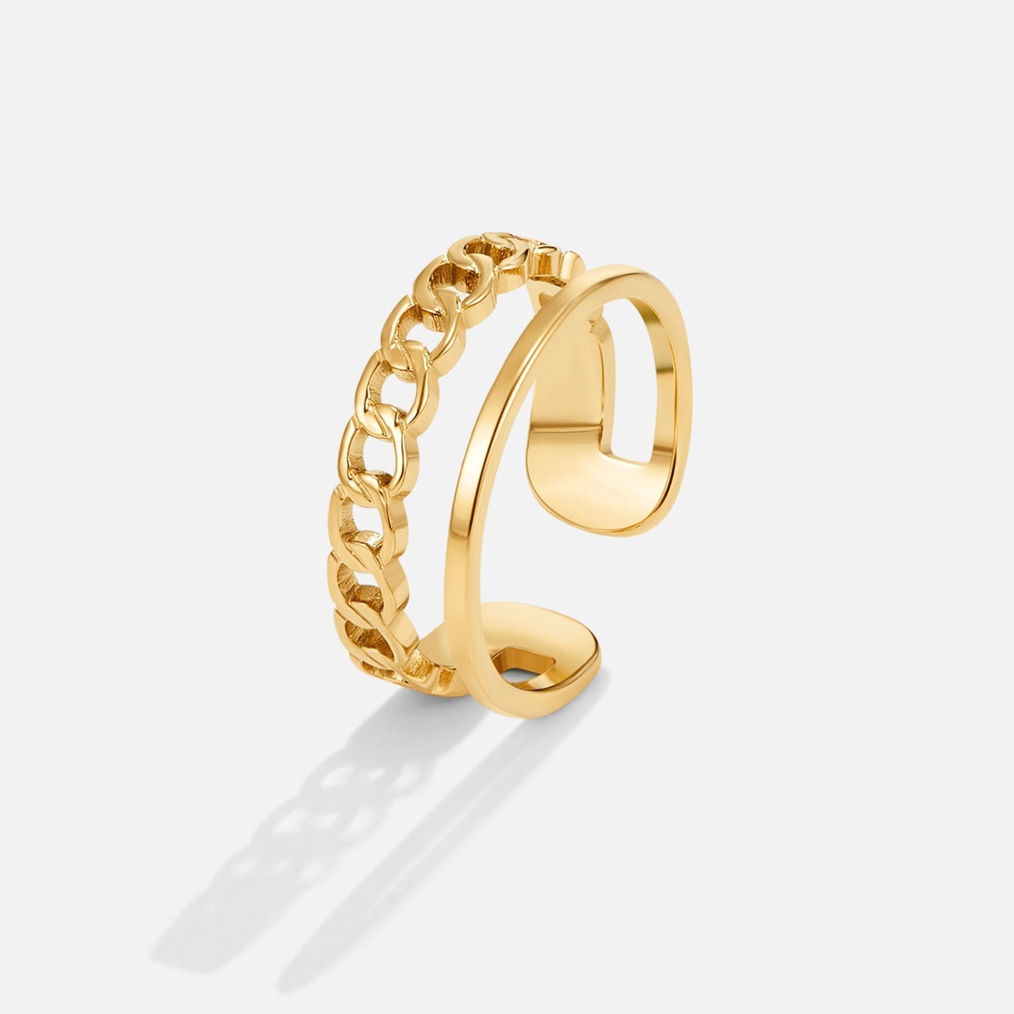 Gold-Tone Layered Chain Ring