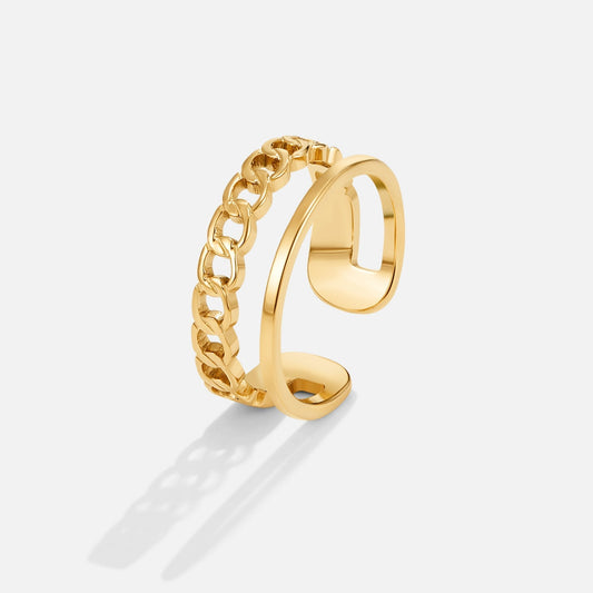 Gold-Tone Layered Chain Ring