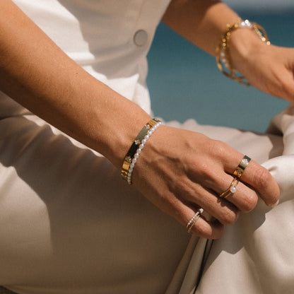 Gold-Tone Clover Bangle