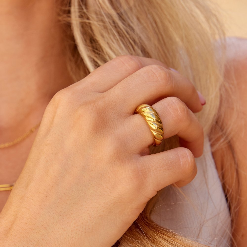 Gold-Tone Croissant Ring
