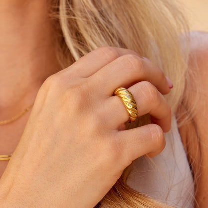 Gold-Tone Croissant Ring