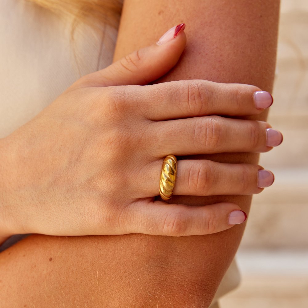 Gold-Tone Croissant Ring