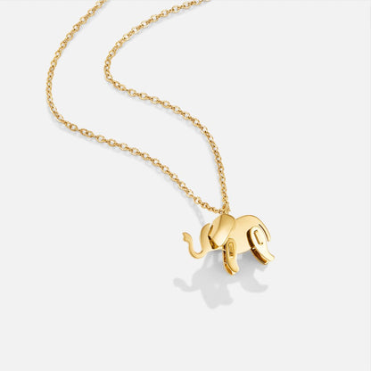 Gold-Tone Elephant Pendant Necklace