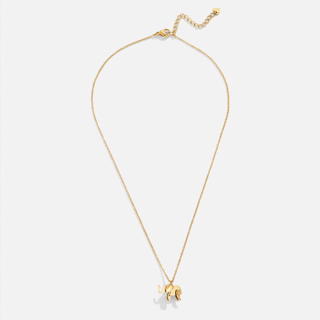 Gold-Tone Elephant Pendant Necklace