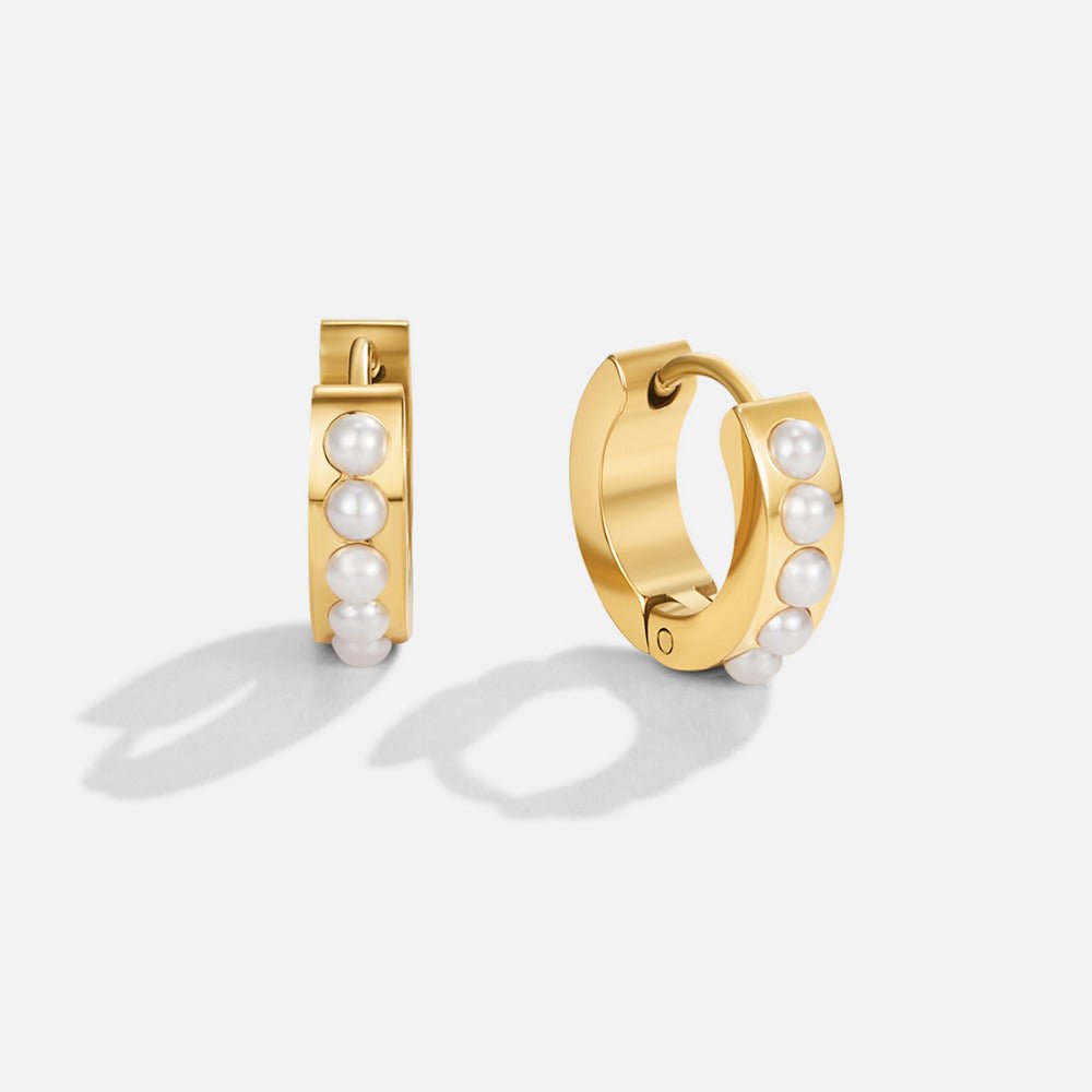 Eula Gold-Tone Pearl Hoop Earrings