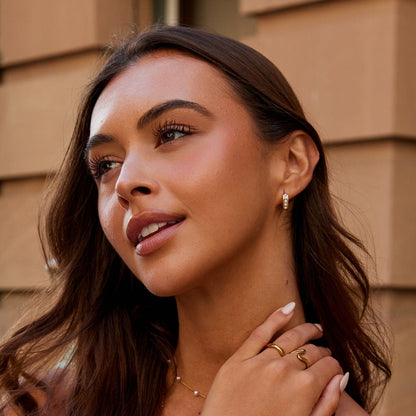 Eula Gold-Tone Pearl Hoop Earrings