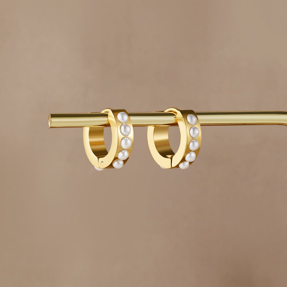 Eula Gold-Tone Pearl Hoop Earrings