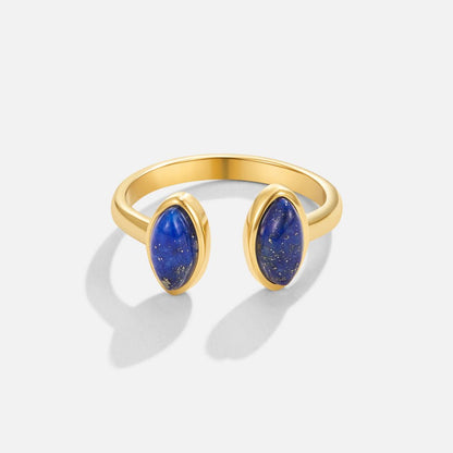 Gold-Tone Wrap Ring in Lapis Blue