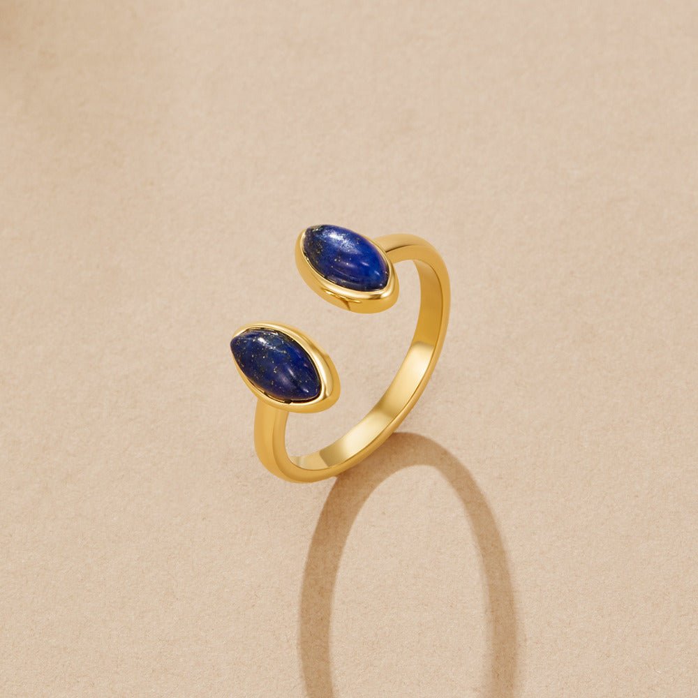 Gold-Tone Wrap Ring in Lapis Blue