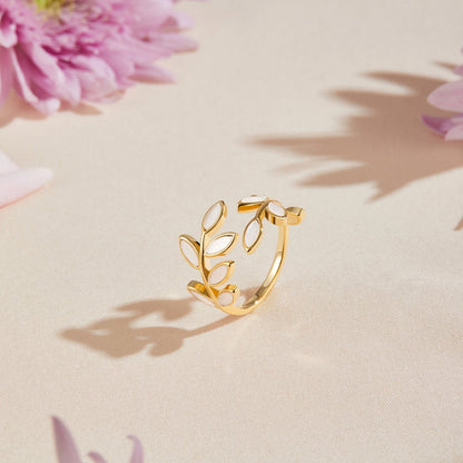 Gold-Tone Leaf Ring