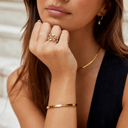 Gold-Tone Leaf Ring