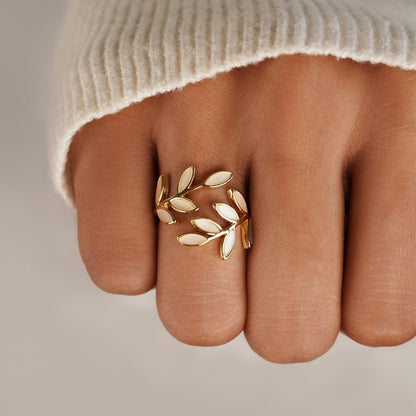 Gold-Tone Leaf Ring