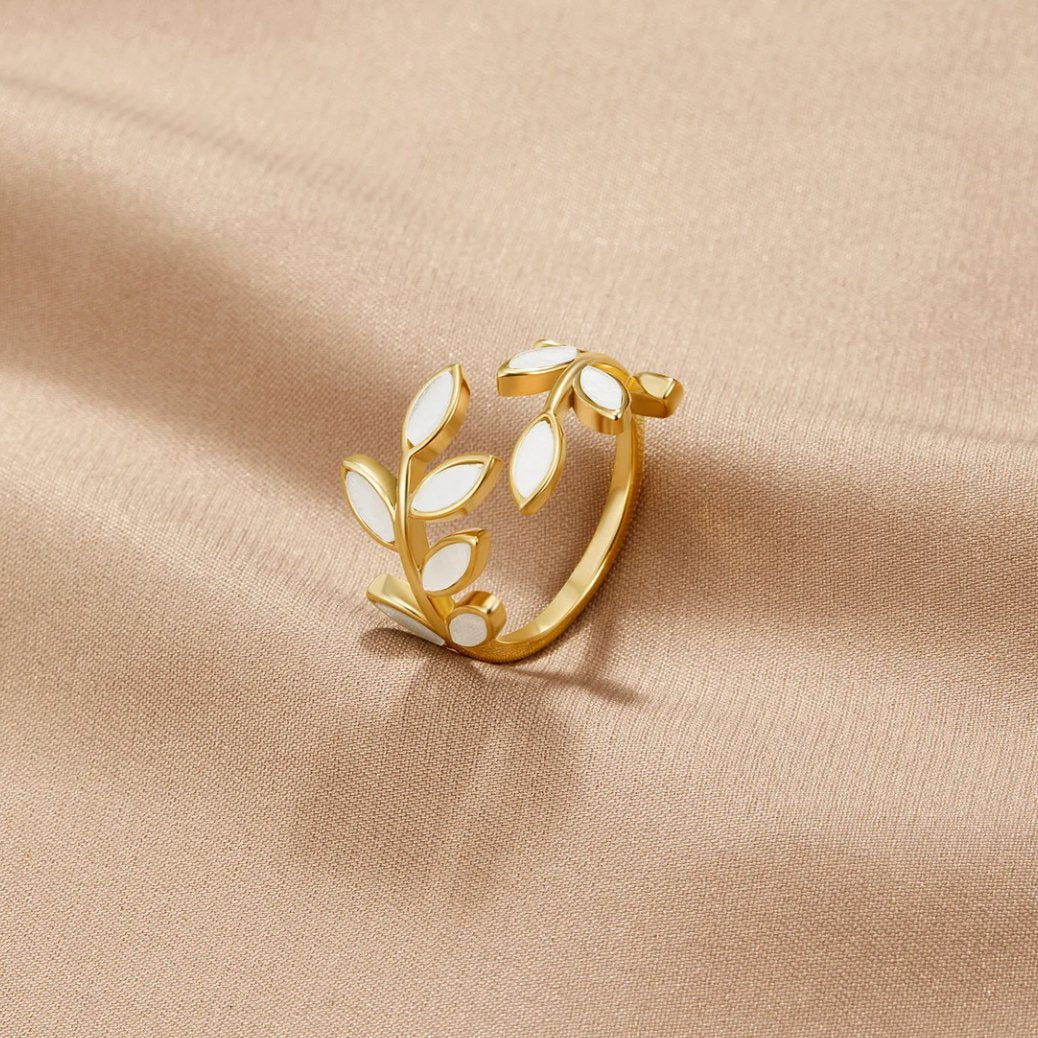 Gold-Tone Leaf Ring