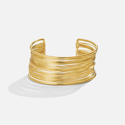Leona Gold-Tone Wide Cuff Bangle