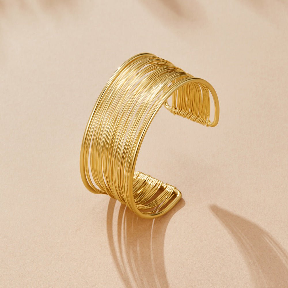 Leona Gold-Tone Wide Cuff Bangle